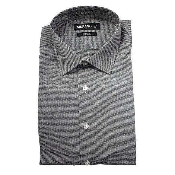 NWT Murano Stretch Micro Houndstooth Dress Shirt Office Business Modern 15.5 33 - Picture 1 of 6